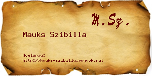 Mauks Szibilla névjegykártya